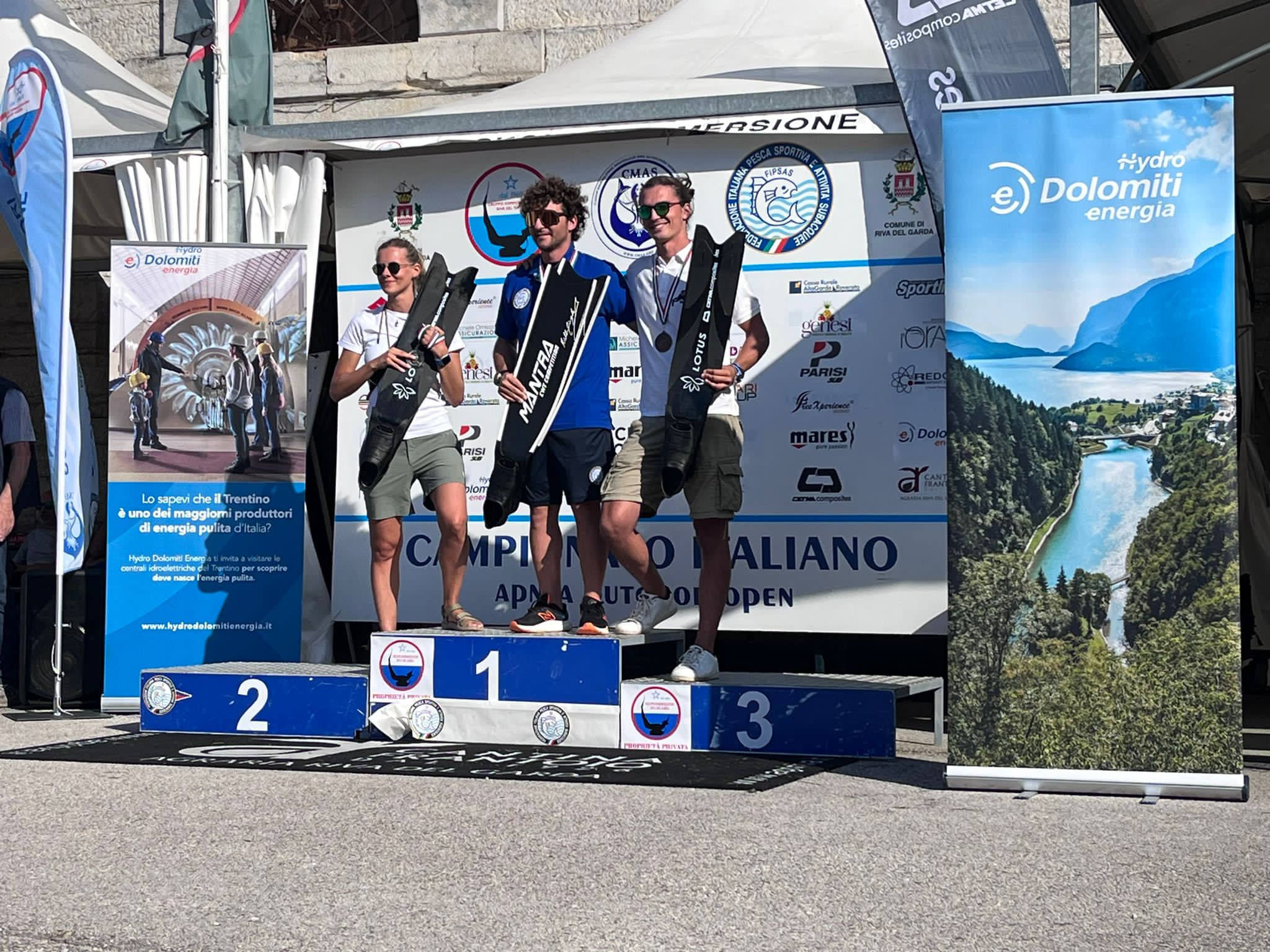 Foto podio CI Apnea in Assetto Costante con Pinne Maschile 2023